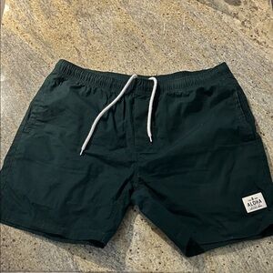 Aloha Beer Co Dark Green Trunks with White Drawstring